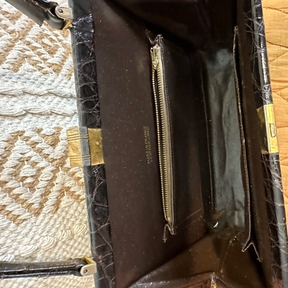Antique French Crocodile Clutch - Picture 3 of 4